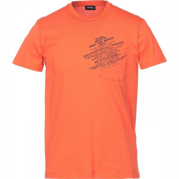 t-shirt Diesel arancione con stampe