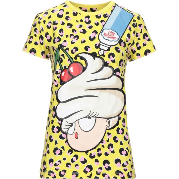 t-shirt Love Moschino multicolore con stampe