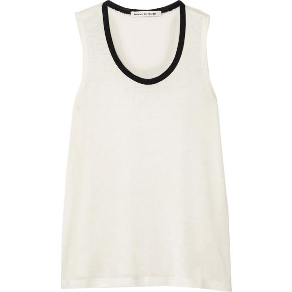 top Frances De Lourdes bianco tinta unita