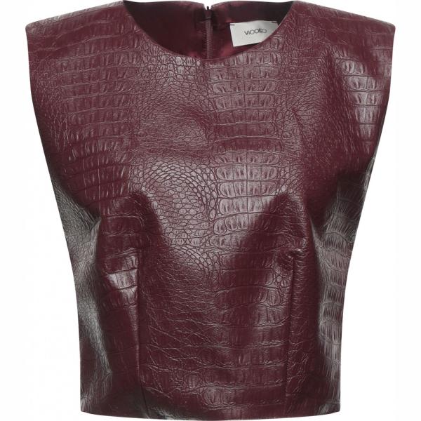 top Vicolo marrone con stampe