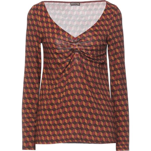 t-shirt Malìparmi marrone geometrica