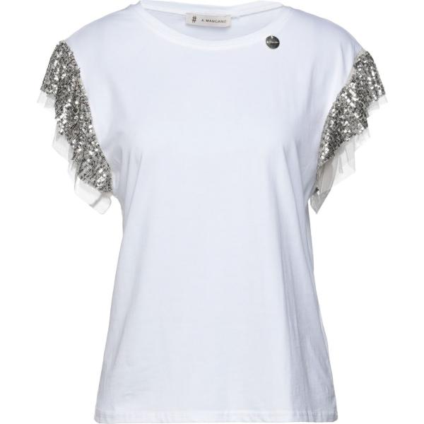 t-shirt Mangano bianco tinta unita