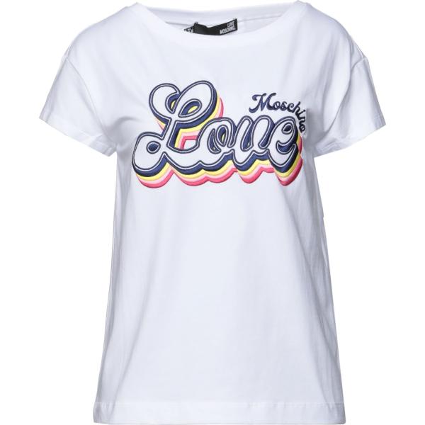 t-shirt Love Moschino bianco tinta unita