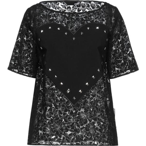 t-shirt Love Moschino nero tinta unita