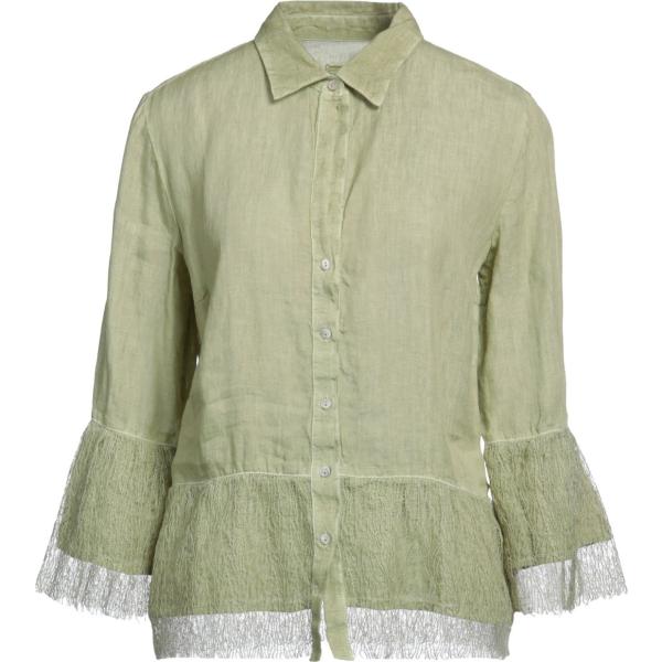 camicie 120% Lino marrone tinta unita