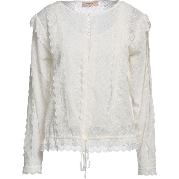 top Twinset bianco tinta unita