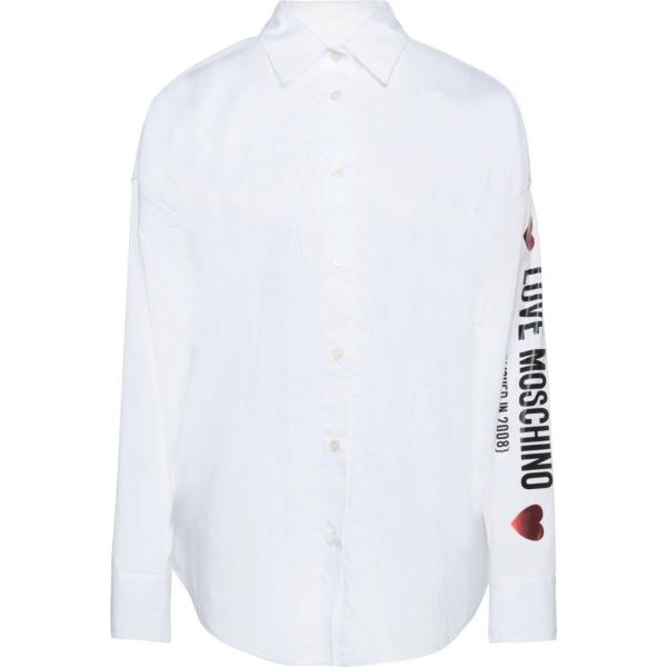 camicie Love Moschino bianco con stampe