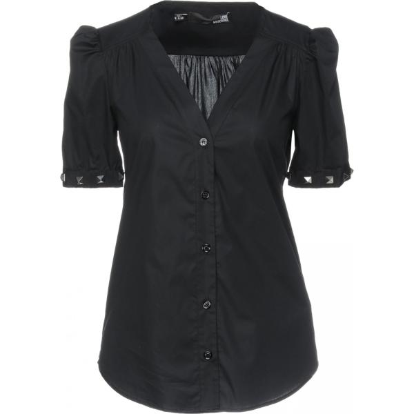 camicie a manica corta Love Moschino nero tinta unita