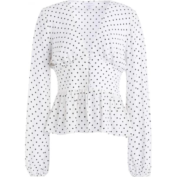 bluse Topshop bianco a pois