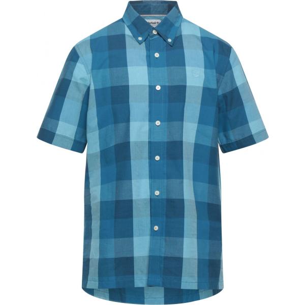 camicie a manica corta Timberland blu a quadri