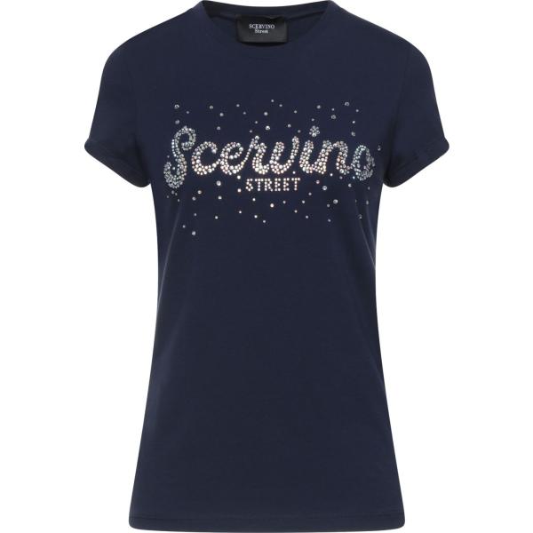 t-shirt Scervino blu tinta unita