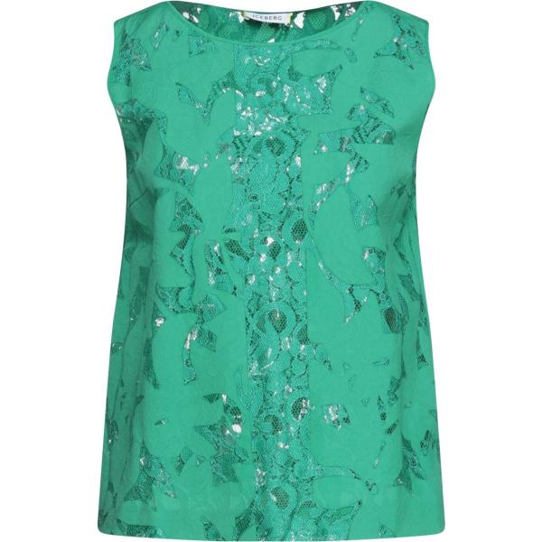 top Iceberg verde tinta unita