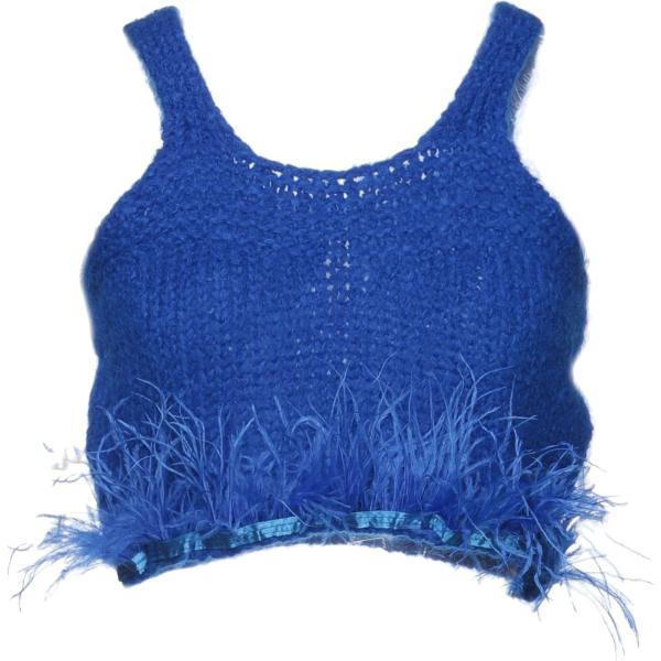 top Souvenir blu tinta unita