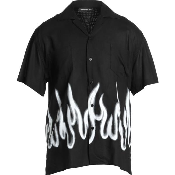 camicie a manica corta Vision Of Super nero tinta unita
