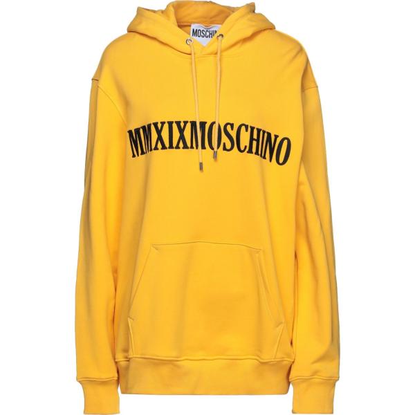felpe con cappuccio Moschino giallo tinta unita