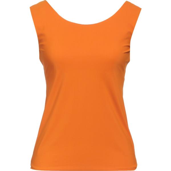 top Chiara Boni La Petite Robe arancione tinta unita