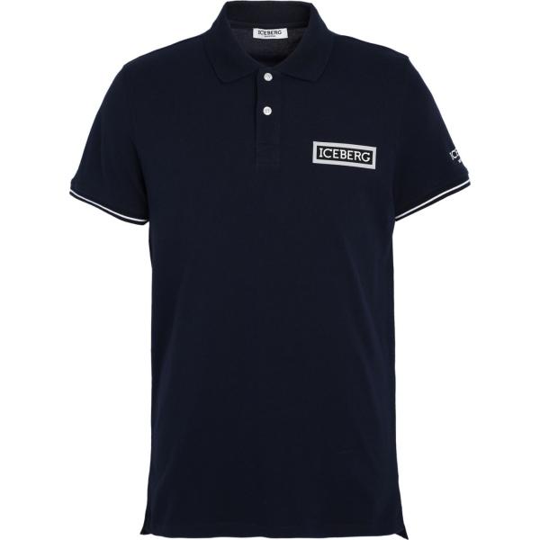 polo Iceberg blu con stampe