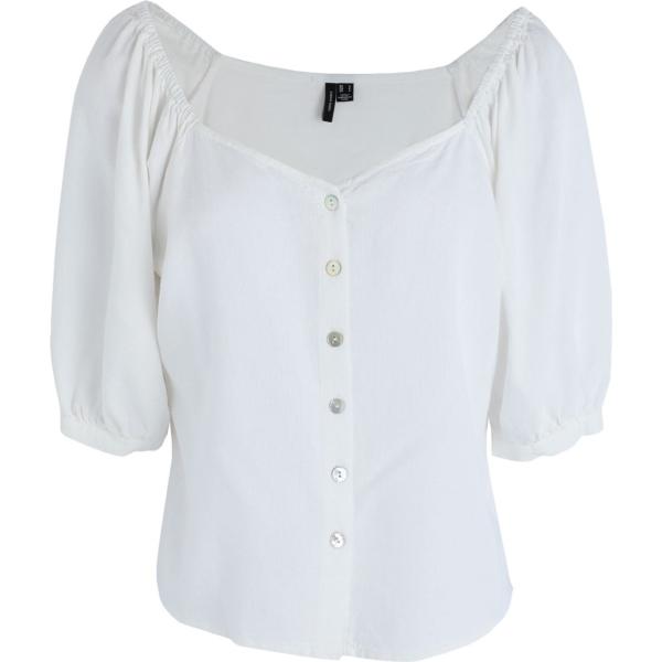 camicie a manica corta Vero Moda bianco tinta unita