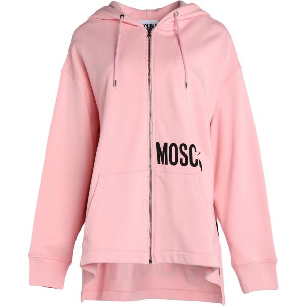 felpe con cappuccio Moschino rosa con stampe