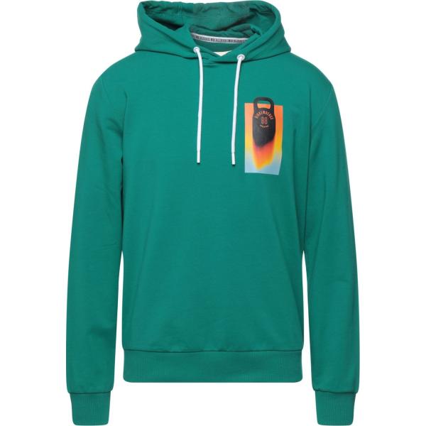 felpe con cappuccio Bikkembergs verde tinta unita
