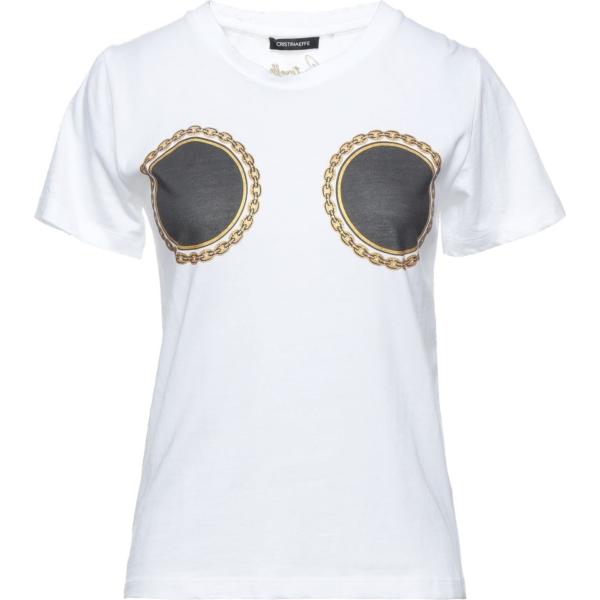 t-shirt Cristinaeffe bianco tinta unita