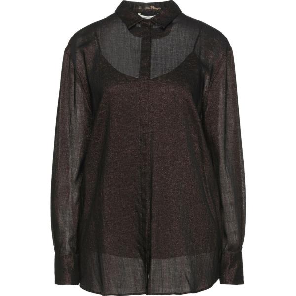 camicie Le Sarte Pettegole marrone tinta unita