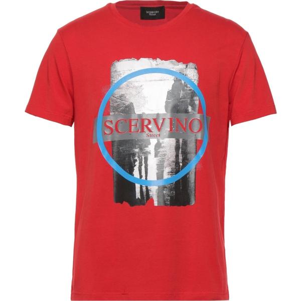 t-shirt Scervino rosso tinta unita