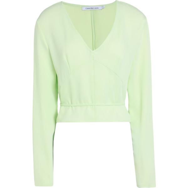 top Calvin Klein Jeans verde tinta unita