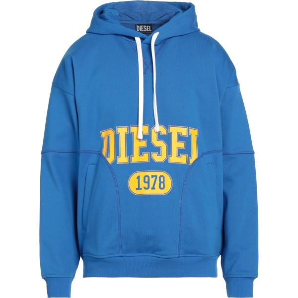 felpe con cappuccio Diesel blu tinta unita