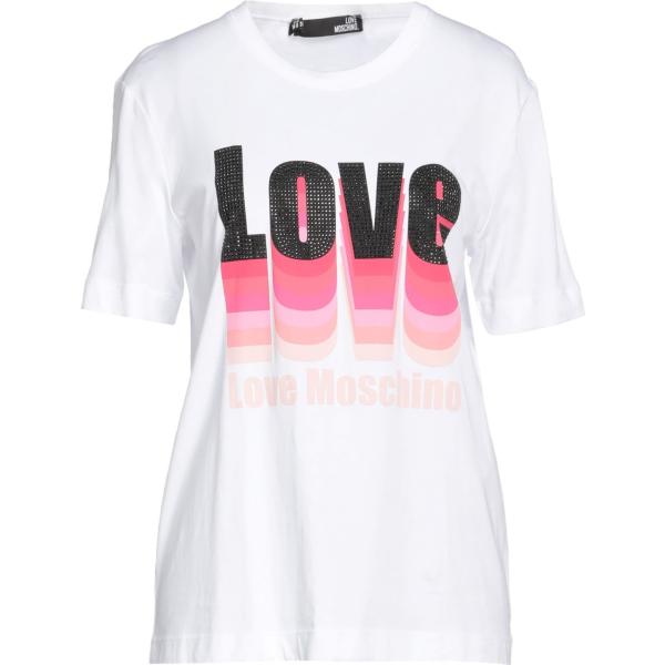 t-shirt Love Moschino bianco con stampe