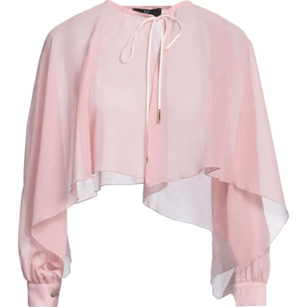 camicia da donna in viola chiaro girocollo a maniche lunghe con bottoni Feleppa