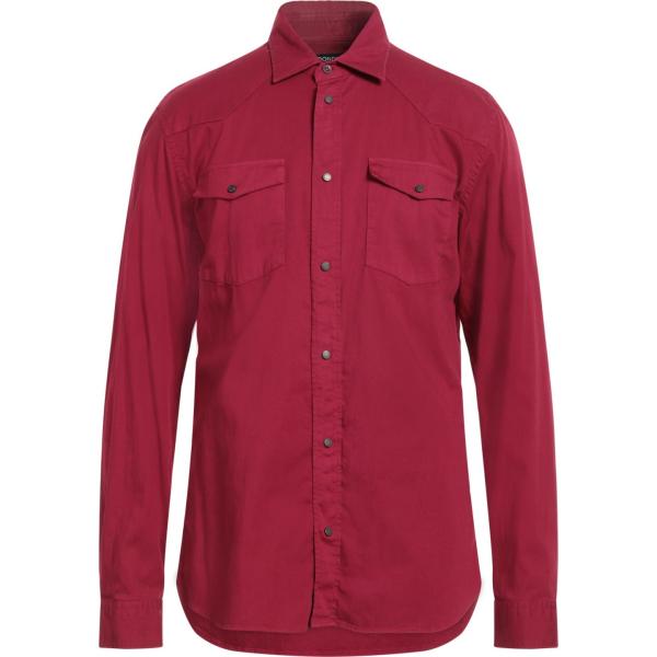 camicie Dondup rosso tinta unita