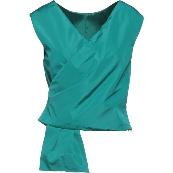 top Pinko verde tinta unita