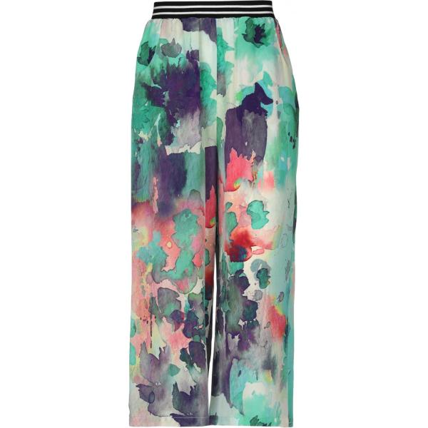 Pantalone fantasia multicolore lavorato a maglia vita alta in seta crêpe Pianurastudio multicolore