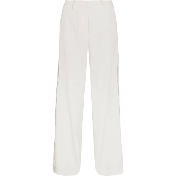 Pantalone con bande laterali vita alta con zip tinta unita Calvin Klein Collection bianco tinta unita