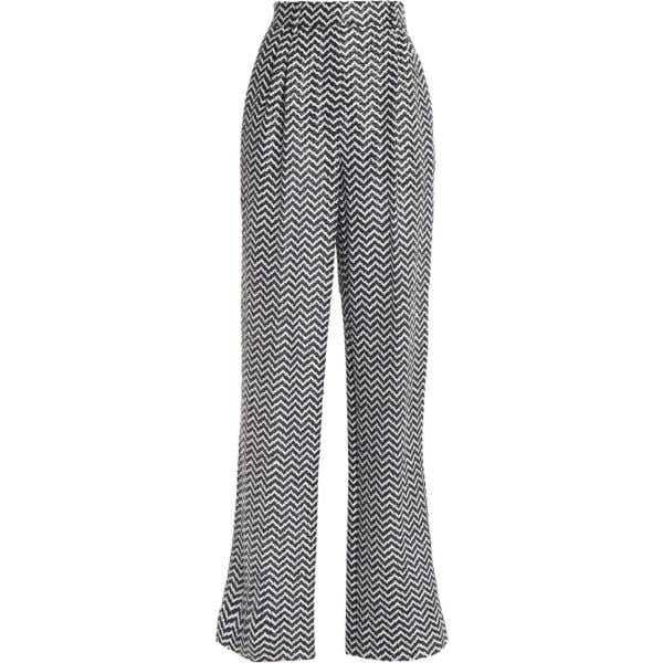 Pantalone effetto spinato vita alta con zip e pieghe Sonia Rykiel