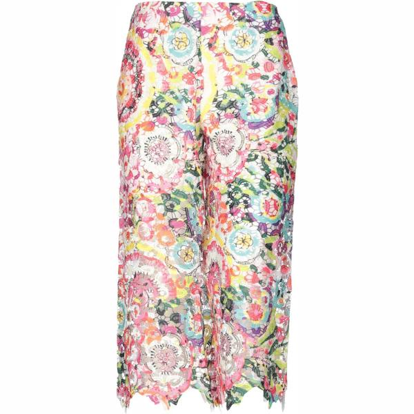 Pantalone capri con pizzo fantasia floreale vita alta con zip interno semi-foderato GLAЇEUL Paris a fiori