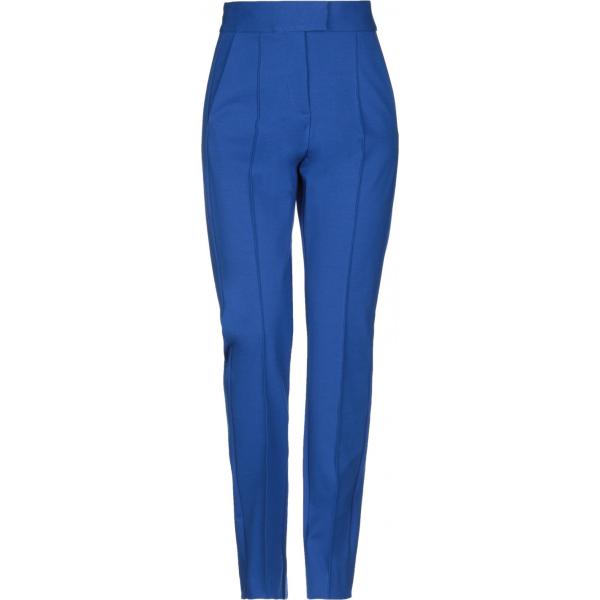 Pantalone vita alta con zip jersey Msgm blu tinta unita