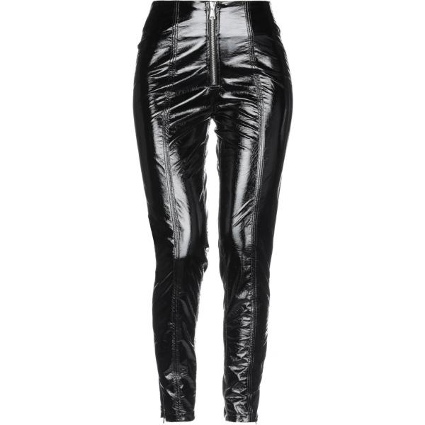 Pantalone effetto vernice con zip in pelle sintetica tinta unita Federica Tosi nero tinta unita