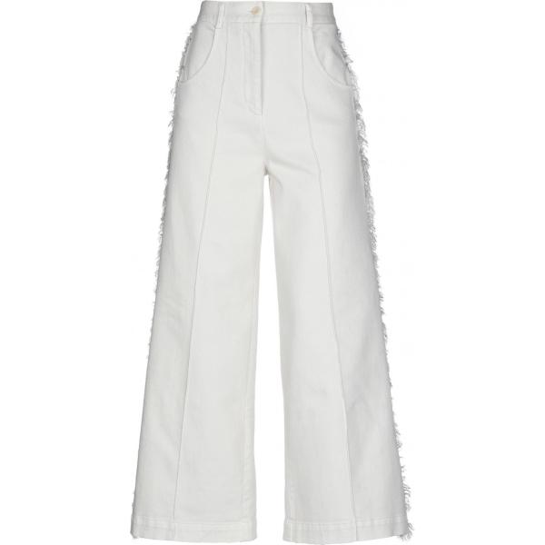 pantaloni Nude bianco tinta unita