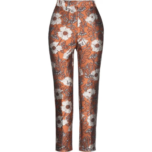 Pantalone fantasia floreale vita alta con zip jacquard Ottodame rosso a fiori