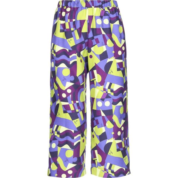 pantaloni capri BINI Como viola geometrica