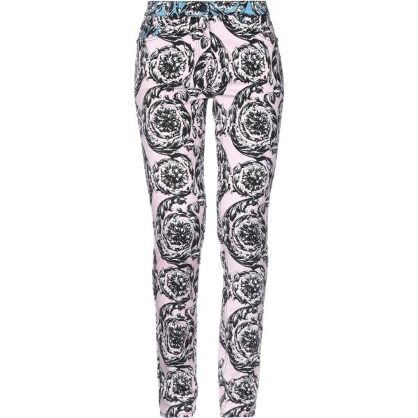 Pantalone fantasia floreale con zip twill Versace a fiori