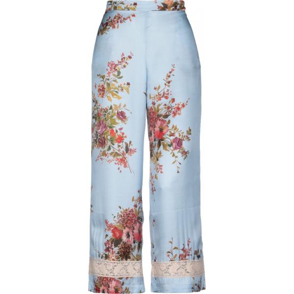 Pantalone con pizzo fantasia floreale vita alta in raso con tasche rosa Pink Memories a fiori