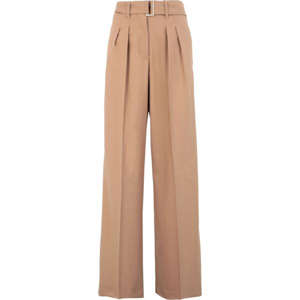 Pantalone vita alta con zip twill Hilfiger Collection marrone tinta unita