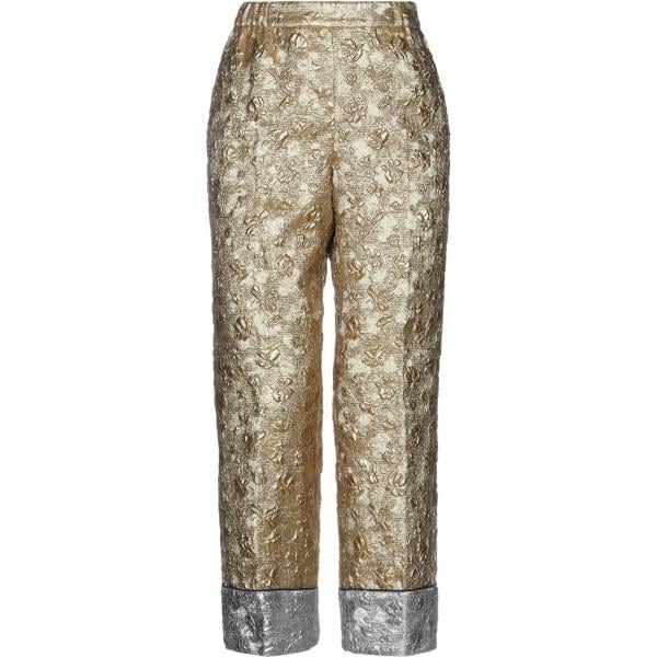 Pantalone a sigaretta con stampa di broccato effetto laminato interno foderato in seta con tasche N°21 multicolore paisley