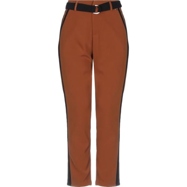 pantalone lungo Mangano marrone tinta unita
