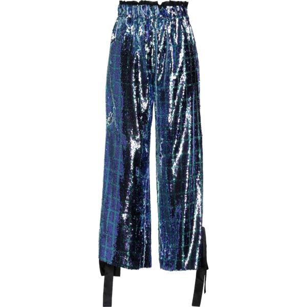 pantaloni Weili Zheng blu tinta unita