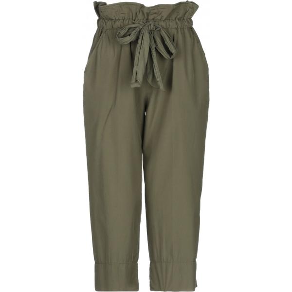 pantalone capri European Culture verde tinta unita
