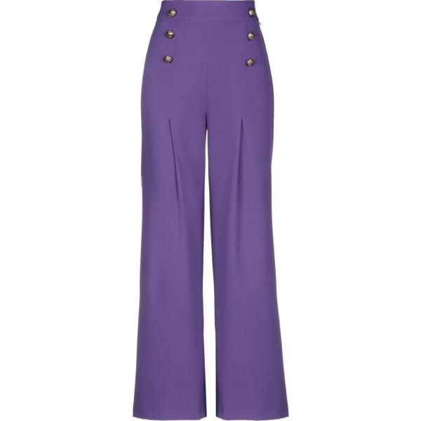 pantaloni Mangano viola tinta unita